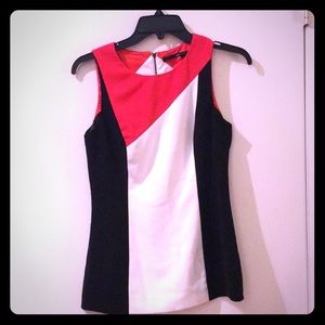 {Jay Godfrey} black red white sleeveless top